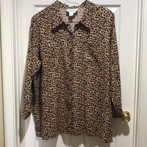Women’s 2X Cheetah Button Down